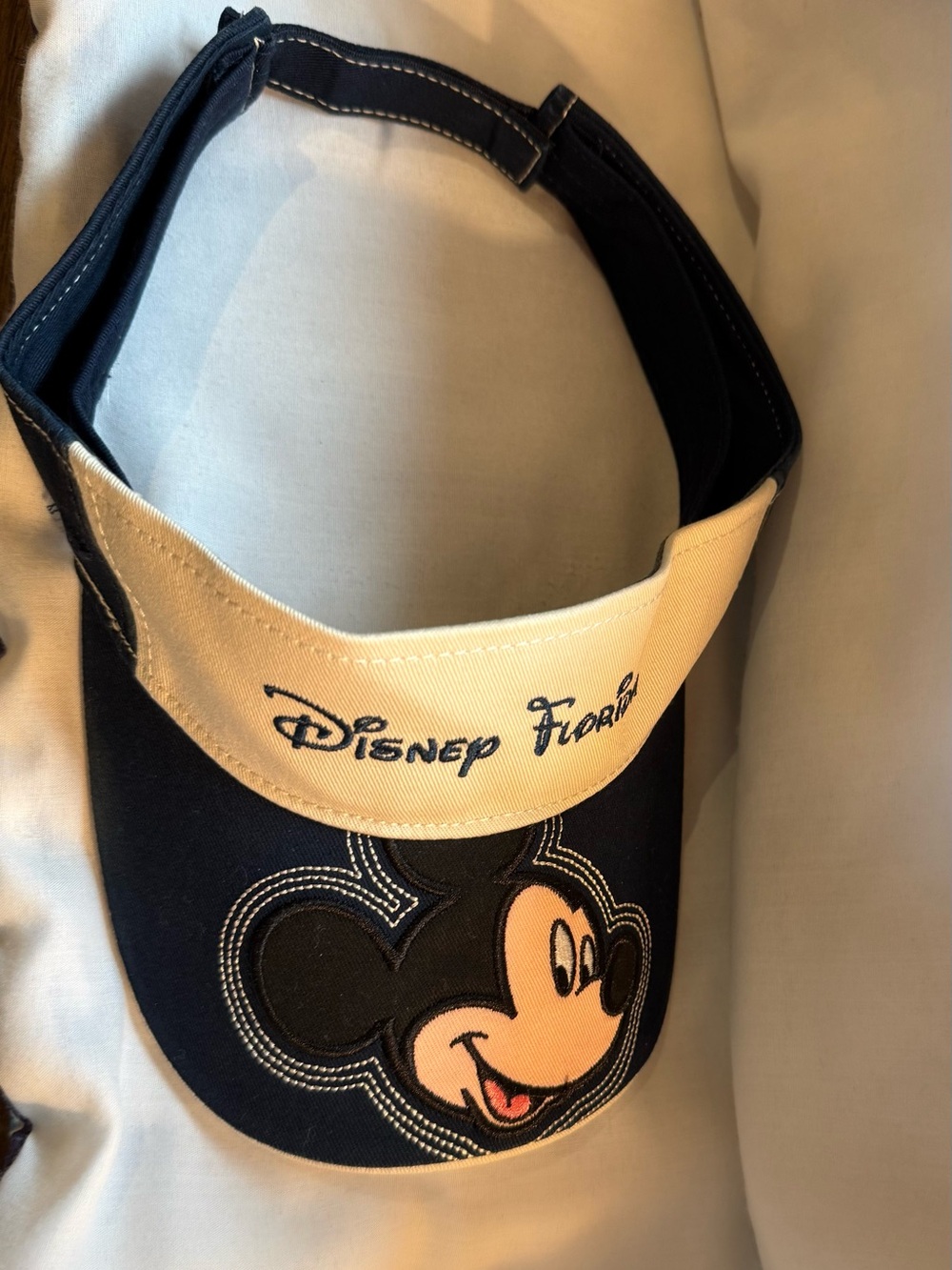 Disney  Visor in Navy and Cream with Mickey Mouse Emblem